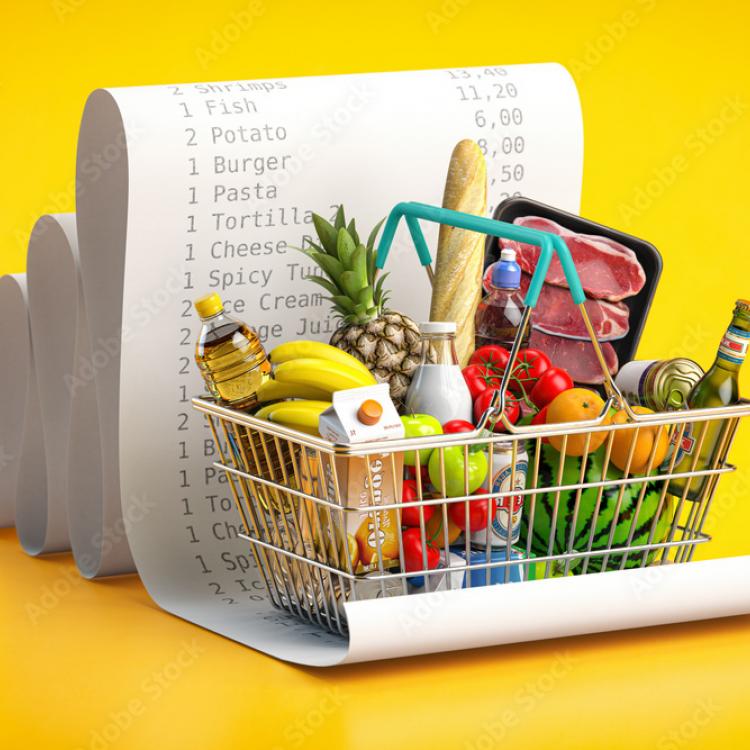  picture of grocery basket with food