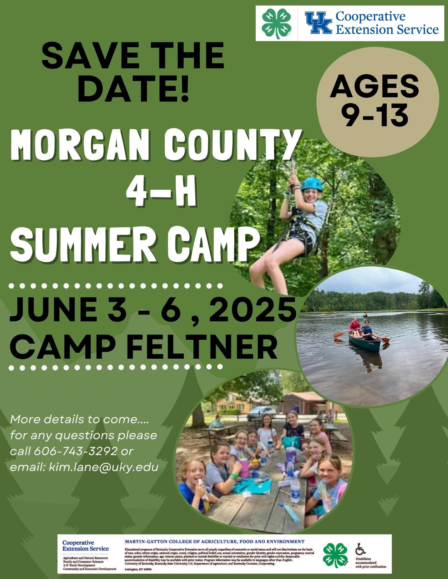 2025 Morgan County 4-H Summer Camp Flyer 2