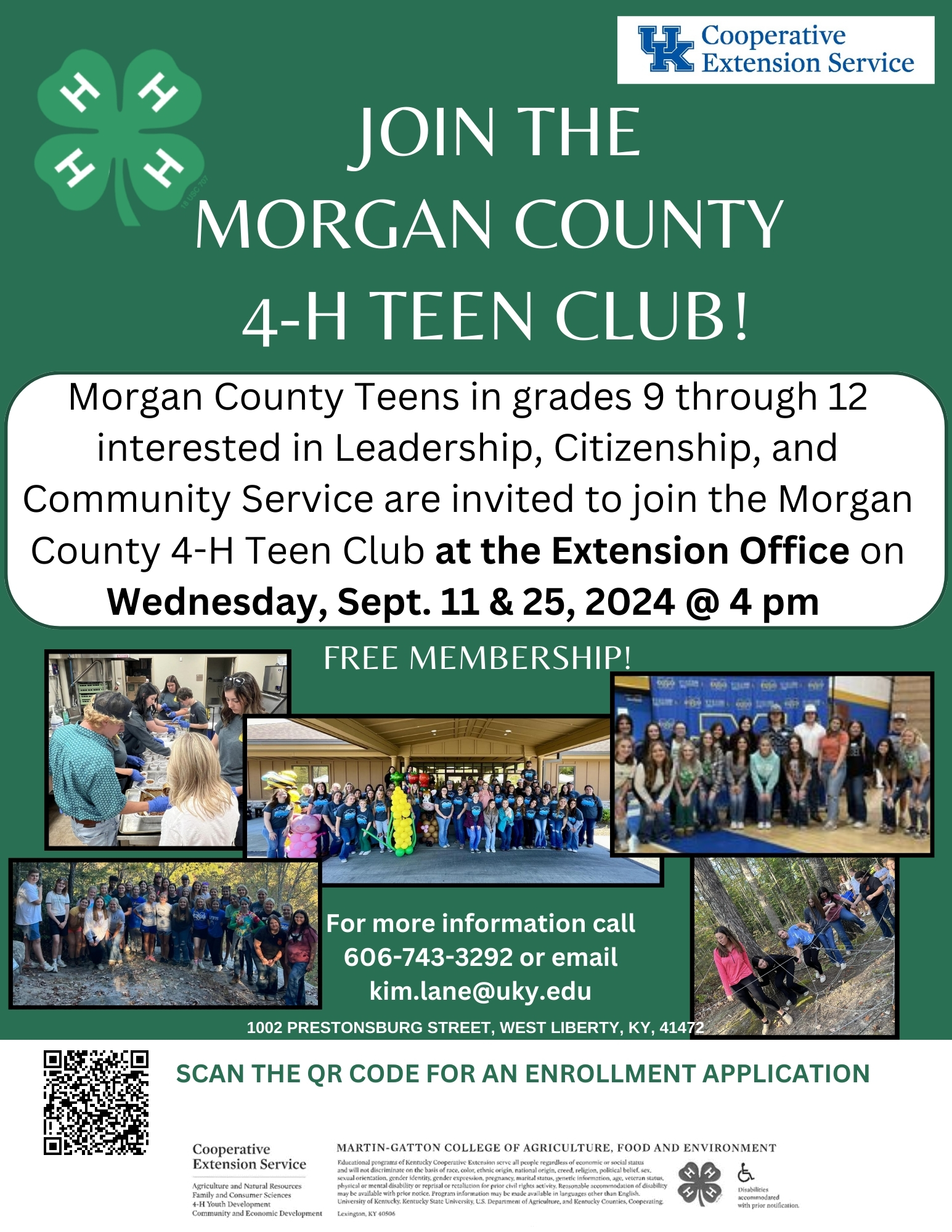 4-H Teen Club Flyer