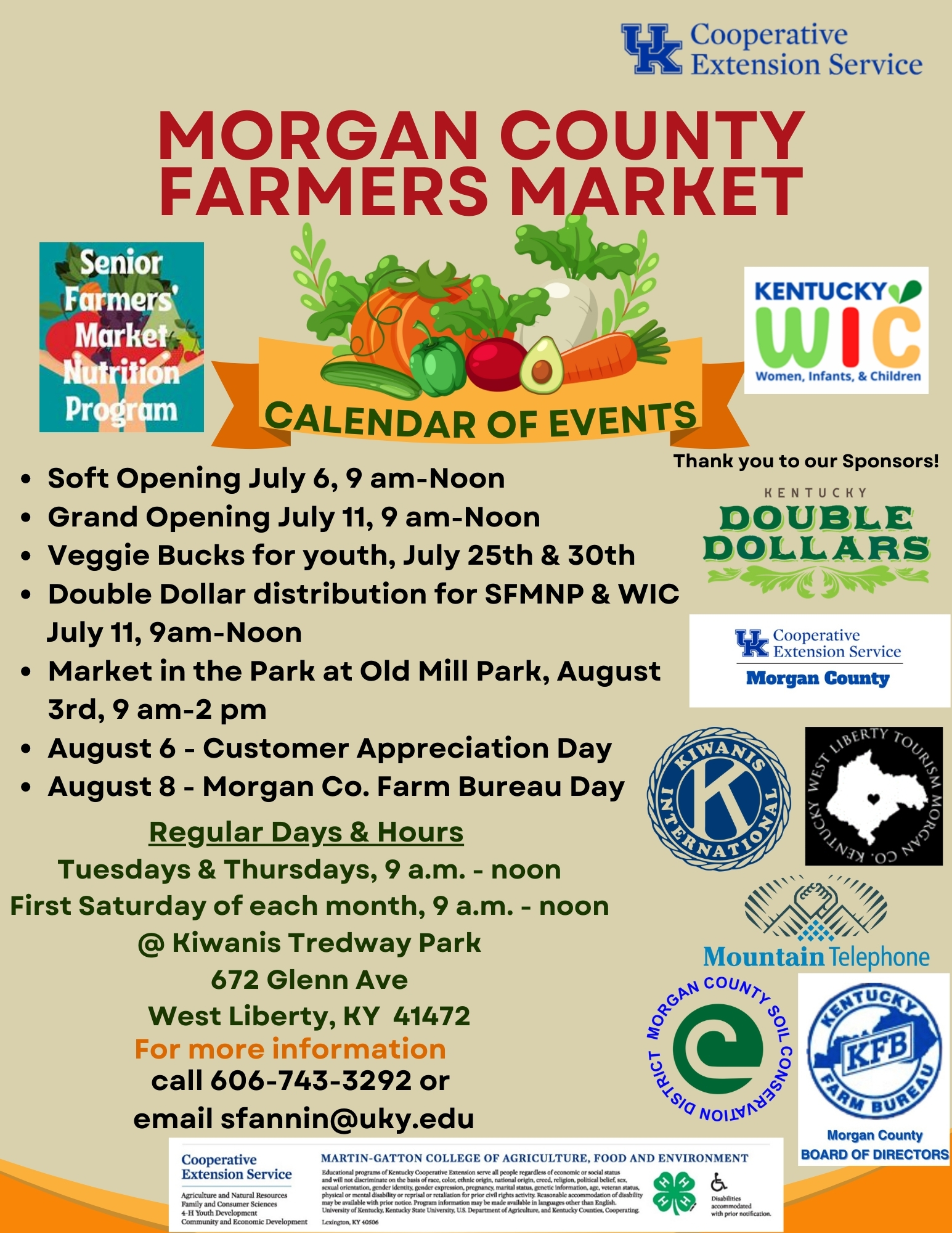 Morgan County Farmers Market flyer