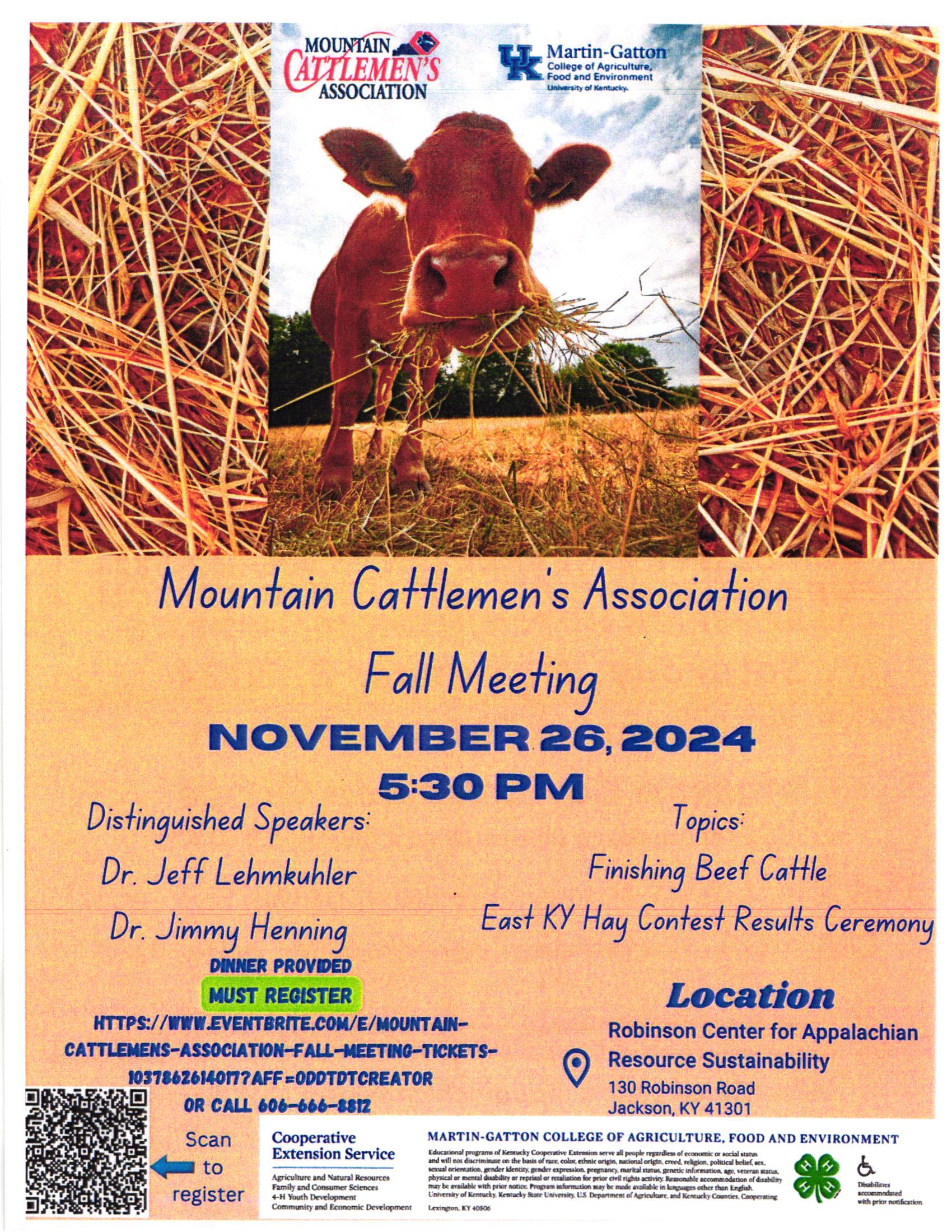 Mountain Cattlemen's Association Fall Meeting