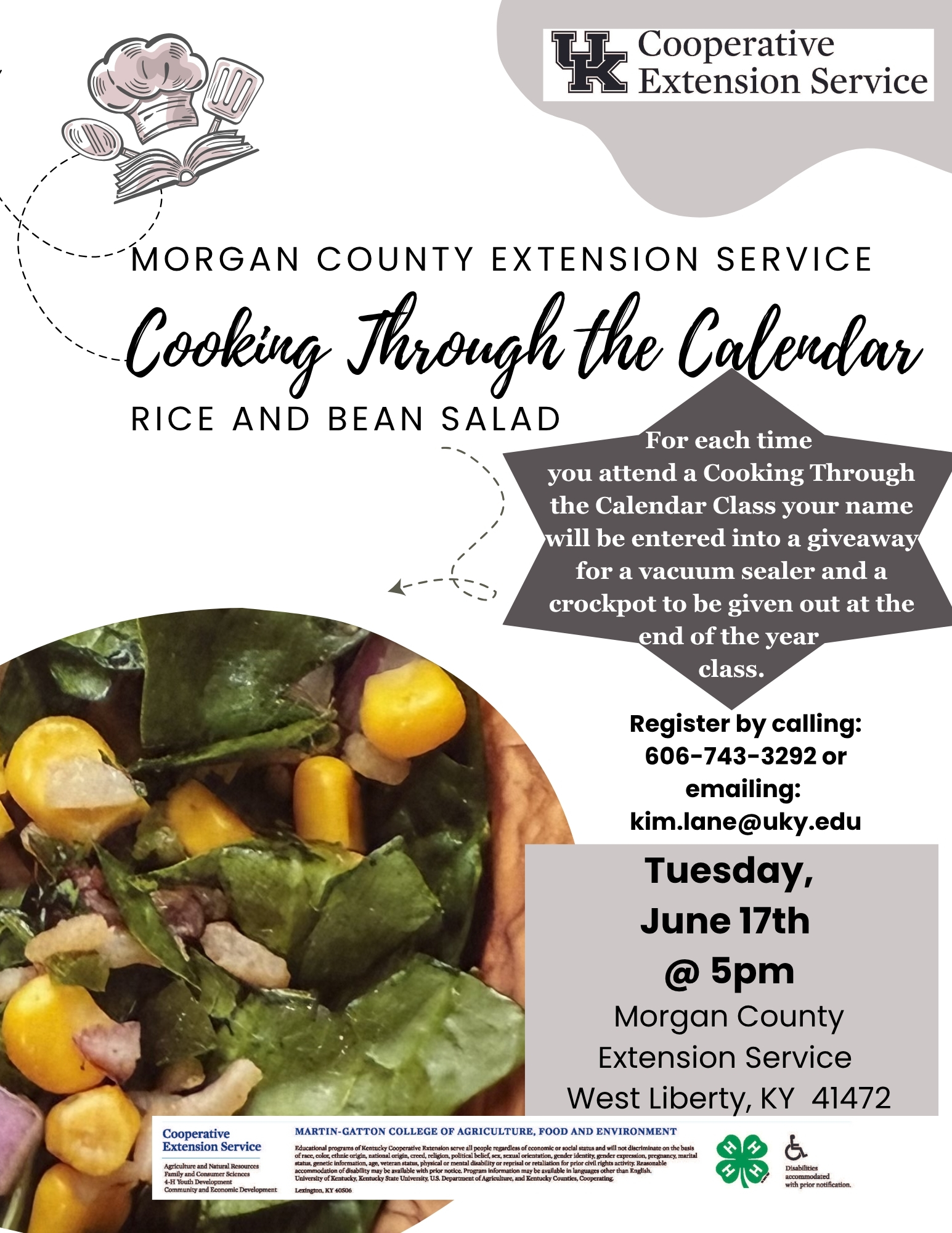 Cooking Through the Calendar Flyer