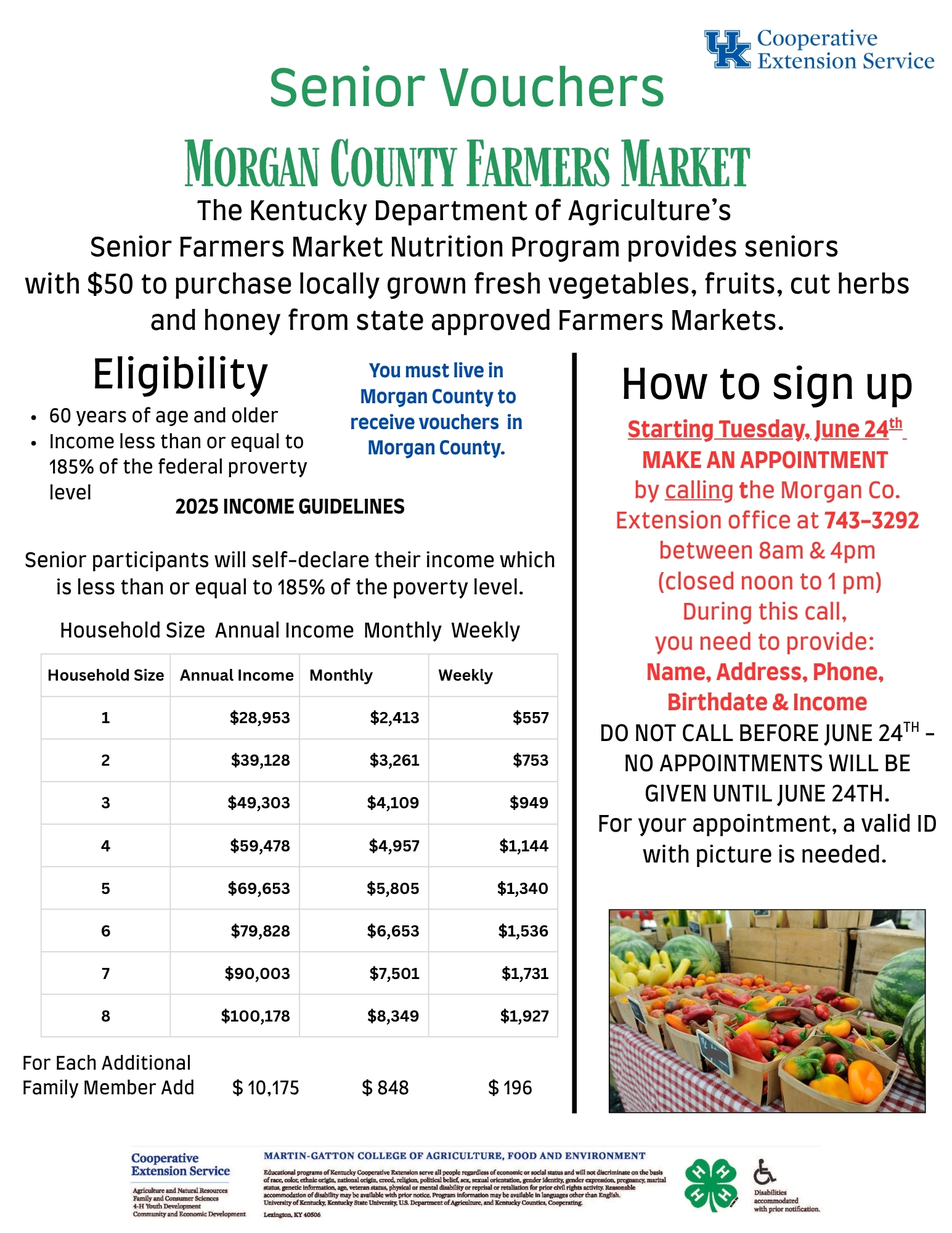 Senior Vouchers-Morgan County Farmers Market Flyer