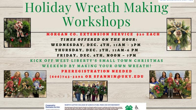 Holiday Wreath Making Workshop Flyer